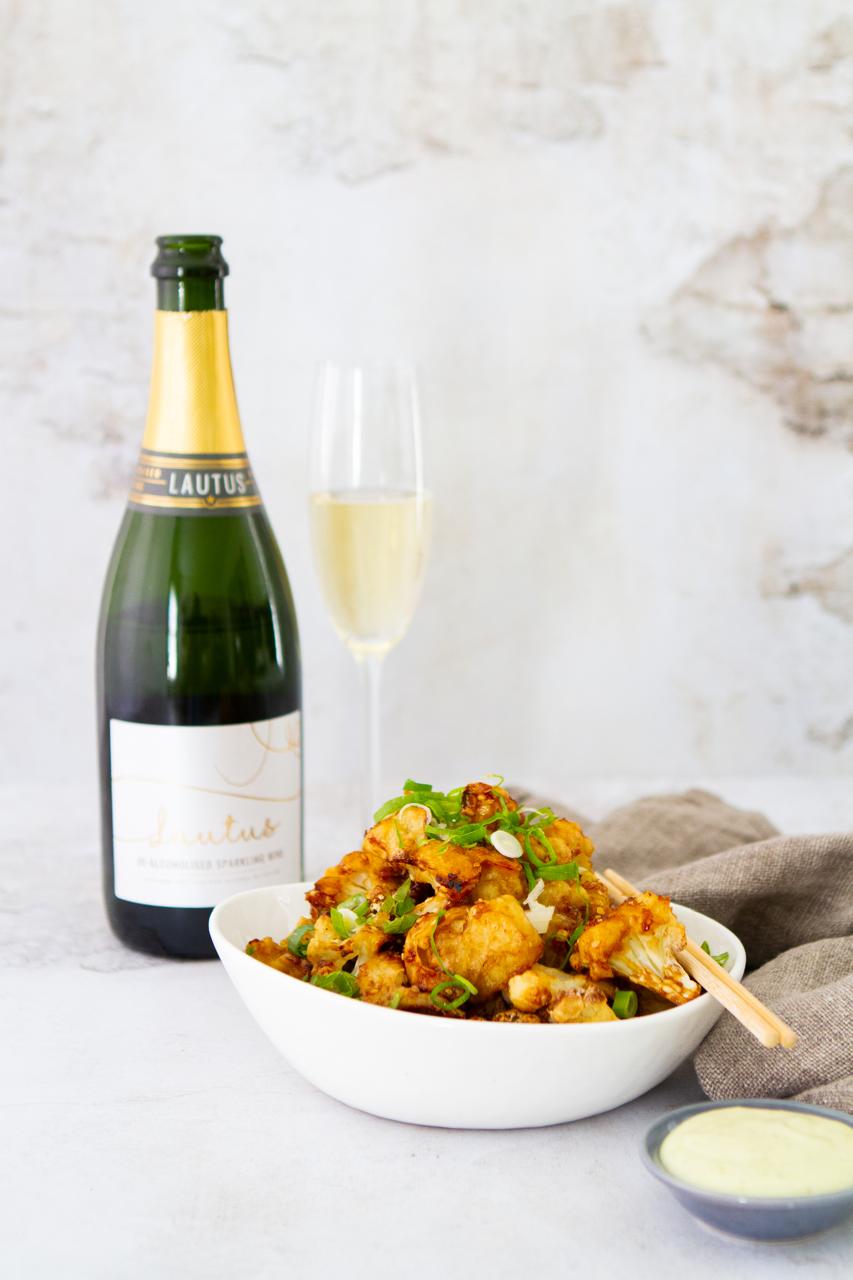 Roasted Asian Cauliflower | Lautus Sparkling Wine